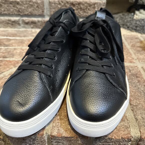 STRAUSS + RAMM Mens Leather Sneakers Black Size 12 - Picture 2 of 16